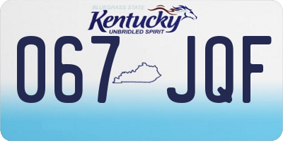 KY license plate 067JQF