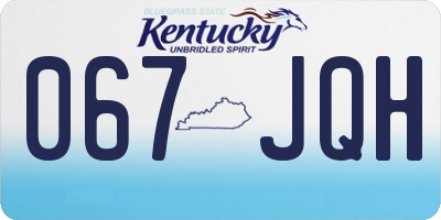 KY license plate 067JQH