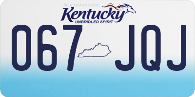 KY license plate 067JQJ