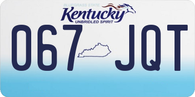 KY license plate 067JQT