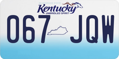 KY license plate 067JQW