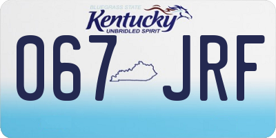 KY license plate 067JRF