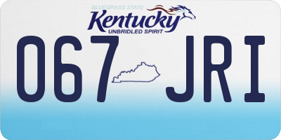KY license plate 067JRI