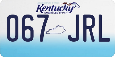 KY license plate 067JRL