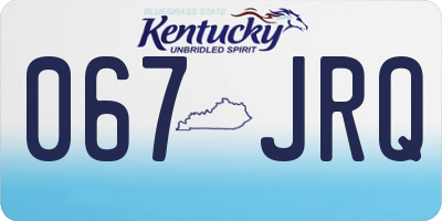 KY license plate 067JRQ