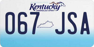 KY license plate 067JSA