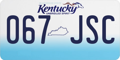 KY license plate 067JSC