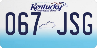 KY license plate 067JSG