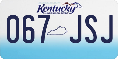 KY license plate 067JSJ