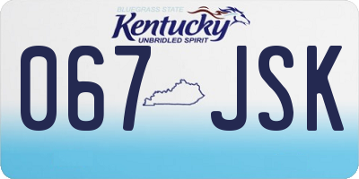 KY license plate 067JSK
