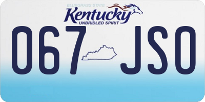 KY license plate 067JSO