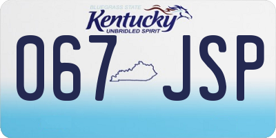 KY license plate 067JSP