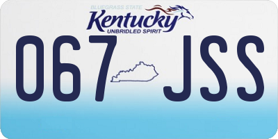KY license plate 067JSS