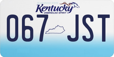 KY license plate 067JST