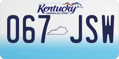 KY license plate 067JSW