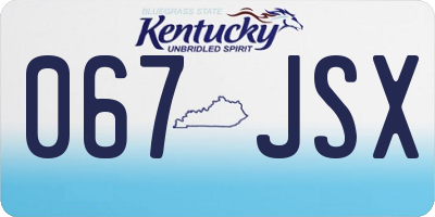 KY license plate 067JSX