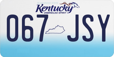 KY license plate 067JSY