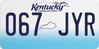 KY license plate 067JYR