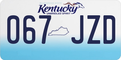 KY license plate 067JZD