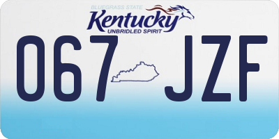 KY license plate 067JZF