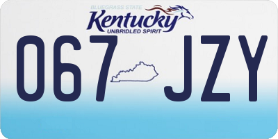 KY license plate 067JZY