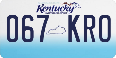 KY license plate 067KRO