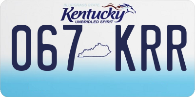 KY license plate 067KRR
