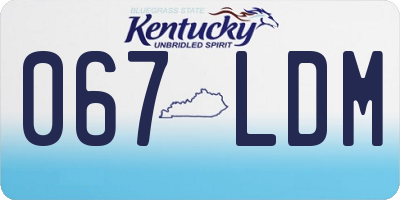 KY license plate 067LDM