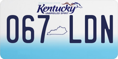 KY license plate 067LDN