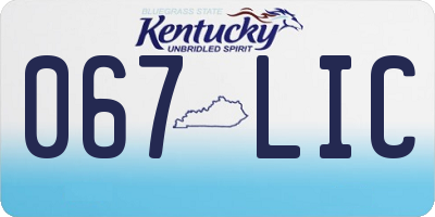 KY license plate 067LIC