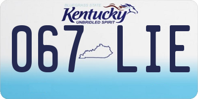 KY license plate 067LIE