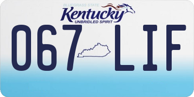 KY license plate 067LIF