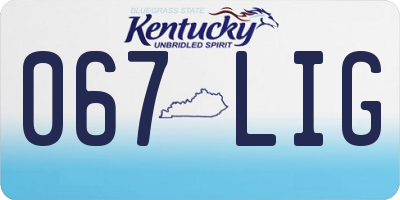 KY license plate 067LIG