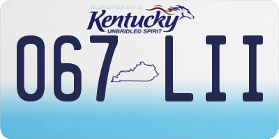 KY license plate 067LII