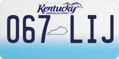 KY license plate 067LIJ