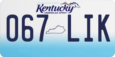 KY license plate 067LIK