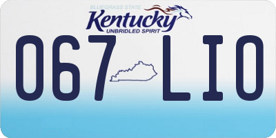 KY license plate 067LIO