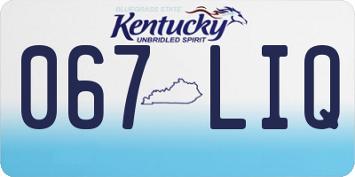KY license plate 067LIQ