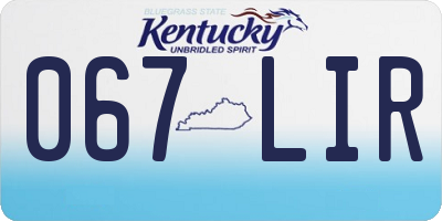 KY license plate 067LIR