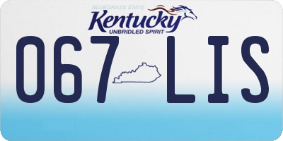 KY license plate 067LIS