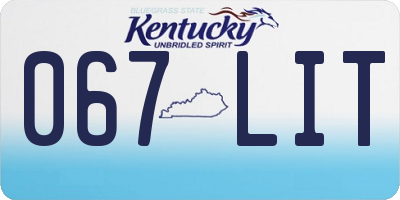 KY license plate 067LIT