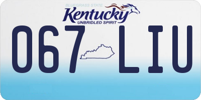 KY license plate 067LIU