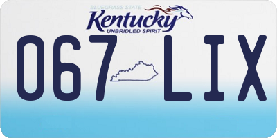 KY license plate 067LIX