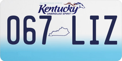 KY license plate 067LIZ