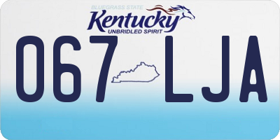 KY license plate 067LJA
