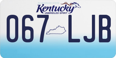 KY license plate 067LJB