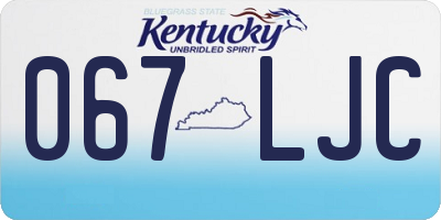 KY license plate 067LJC