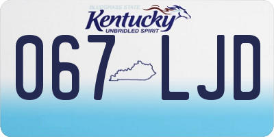 KY license plate 067LJD