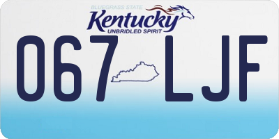 KY license plate 067LJF