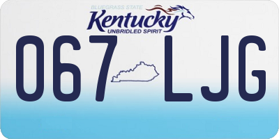 KY license plate 067LJG